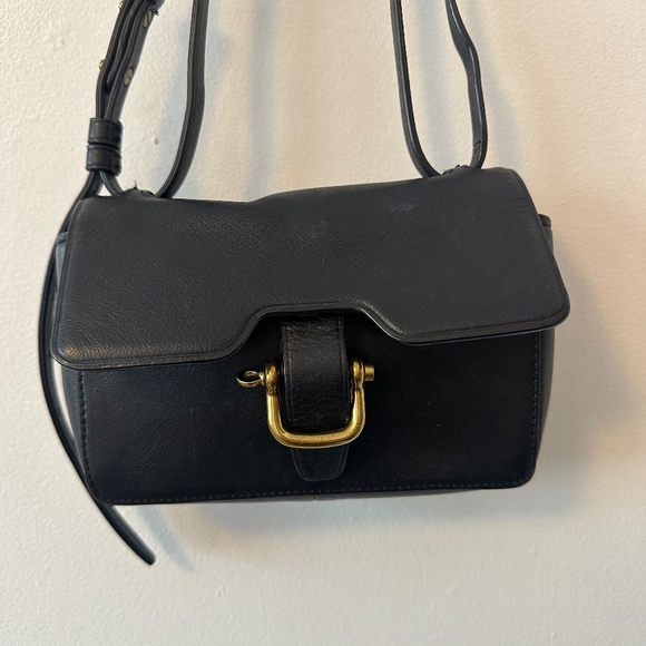 J. Crew Black Leather Mini Crossbody Purse - Picture 2 of 8